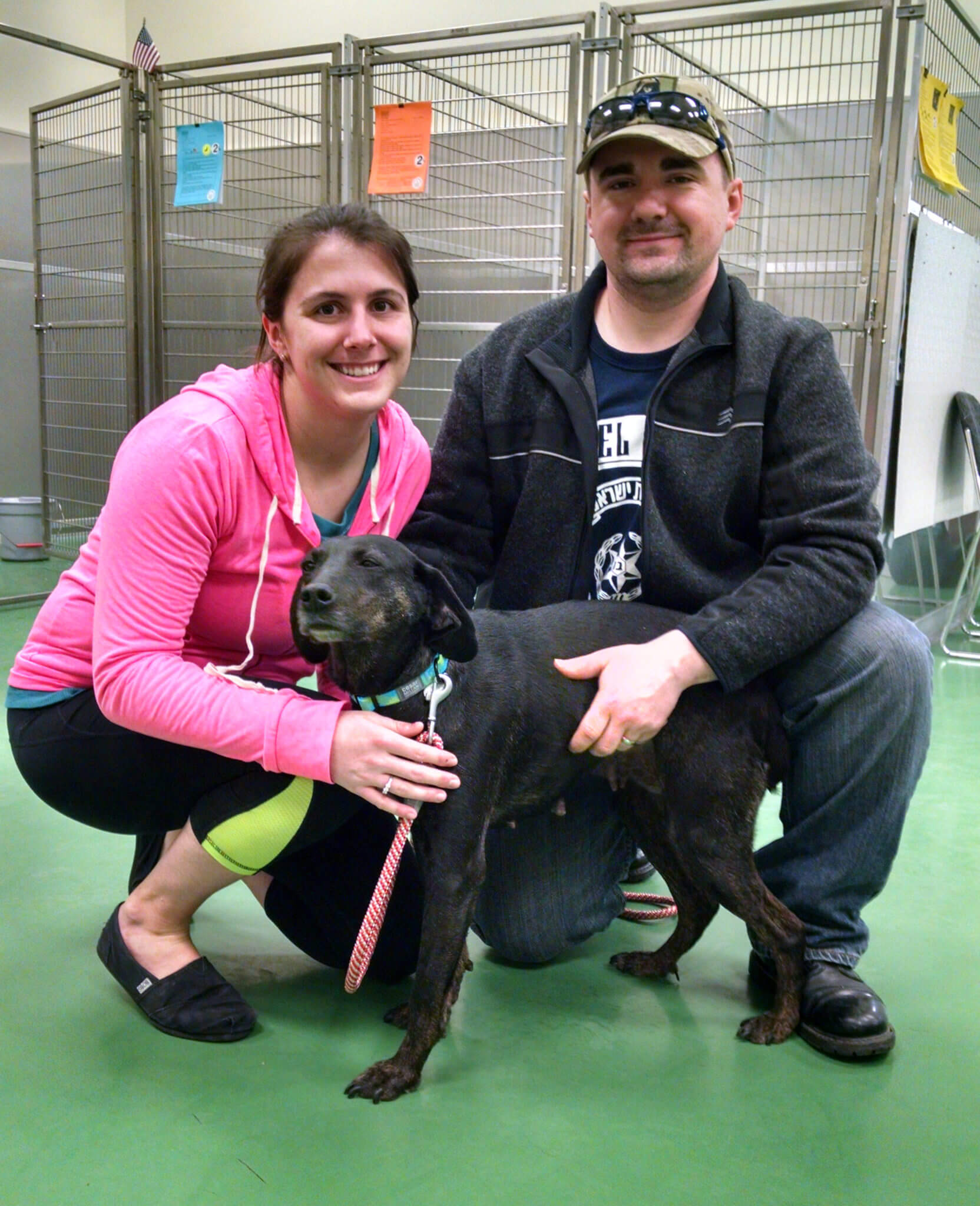 Mabel and her lovely new parents! 