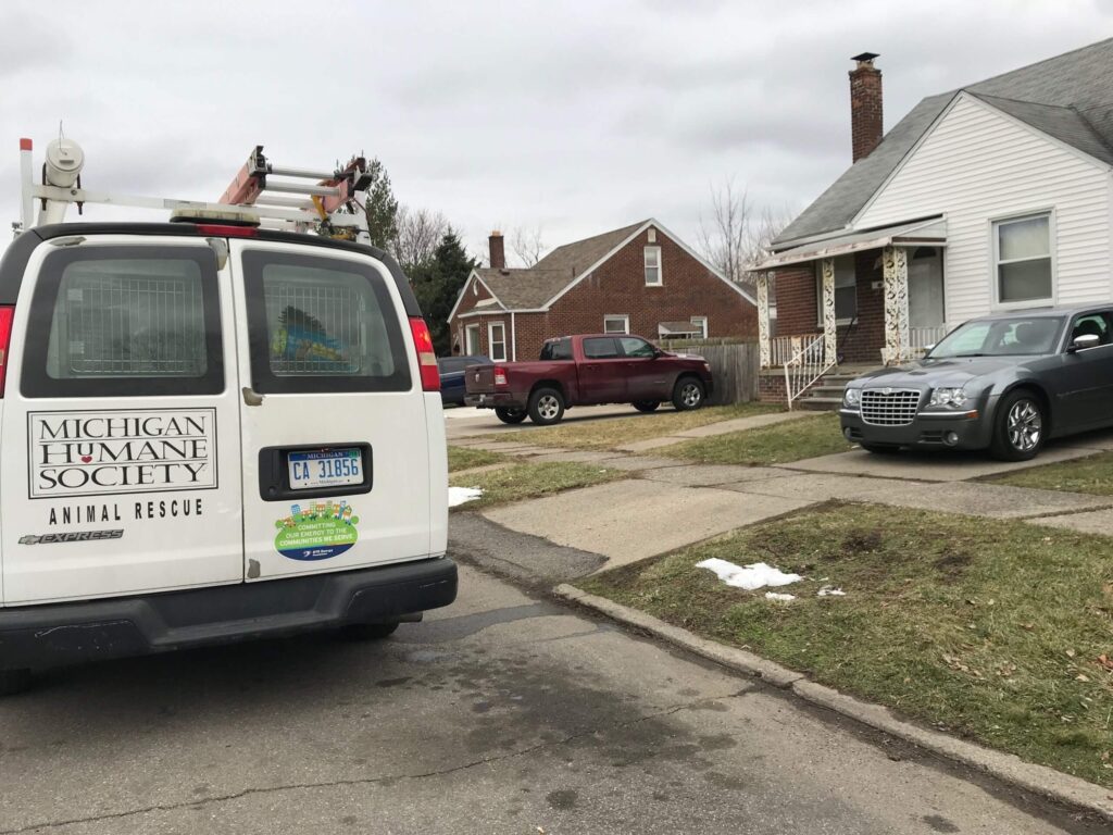 Michigan Humane Society investigates a suspected dog fighting ring in Detroit.
