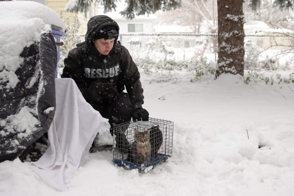Michigan Humane rescue team during the winter.
