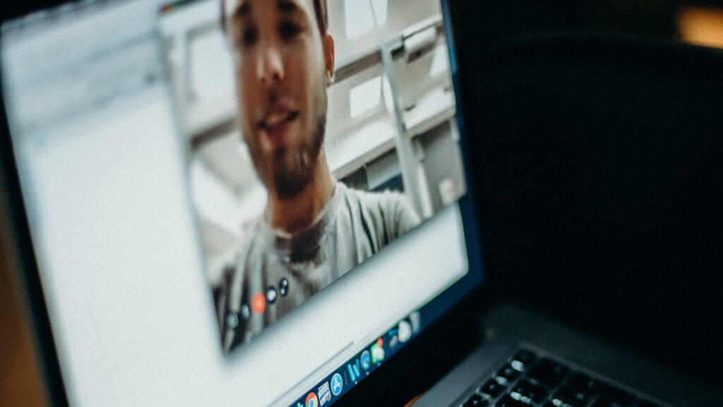 Zoom meeting on laptop