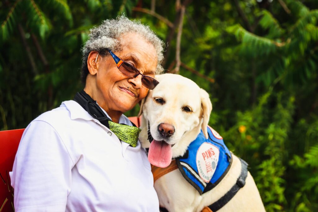 Woman and service dog