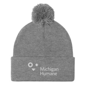 Michigan Humane Embroidered Pom-Pom Beanie