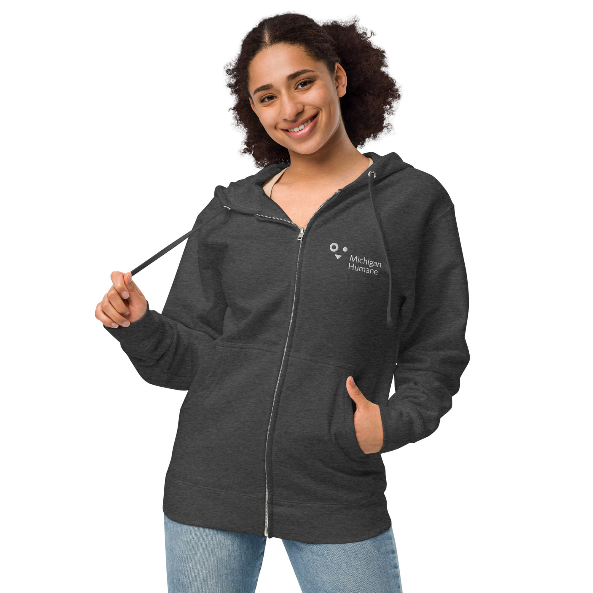 Michigan Humane Unisex Fleece Zip Up Hoodie - Image 4